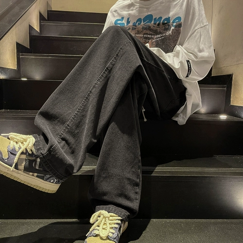 Летние джинсы, повседневные брюки, штаны, свободный прямой крой, в американском стиле