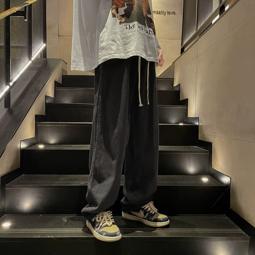 Летние джинсы, повседневные брюки, штаны, свободный прямой крой, в американском стиле