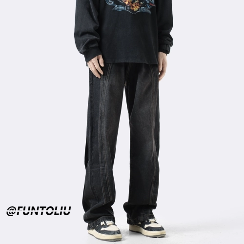 Летние джинсы, штаны для отдыха, премиум класс, свободный прямой крой