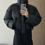 Полиуретановый демисезонный пуховик, короткая куртка, в американском стиле, свободный крой