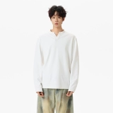 Осенний базовый приятный телу лонгслив для влюбленных, в американском стиле, V-образный вырез, оверсайз