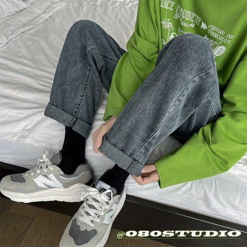 Летние джинсы, трендовые штаны для отдыха, свободный прямой крой