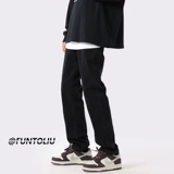 Летние тонкие черные джинсы, штаны для отдыха, свободный прямой крой, в американском стиле, оверсайз