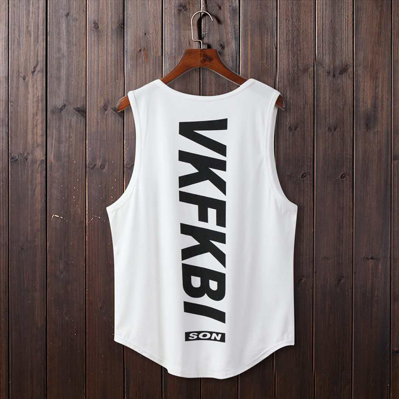 Mùa hè mới bông nam triều in vest không tay T-shirt lỏng thể dục mồ hôi hấp thụ giải trí hàng ngày có thể bên vai áo giáp