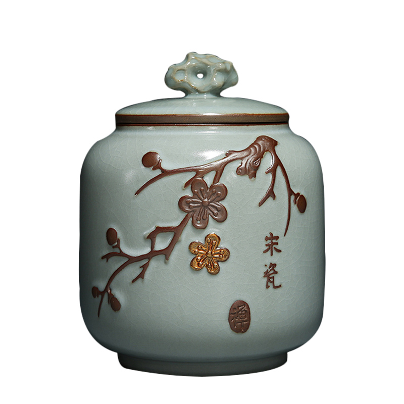 Your up ceramic tea caddy fixings seal storage jar large porcelain moistureproof receives pu 'er tea boxes