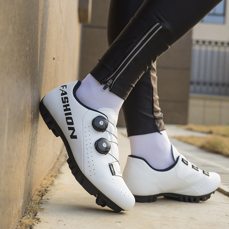 Double buckle road bike unlocked cycling shoes men's and women's card shoes summer mountaineering bicycle shoes hard bottom booster shoes bicycle shoes