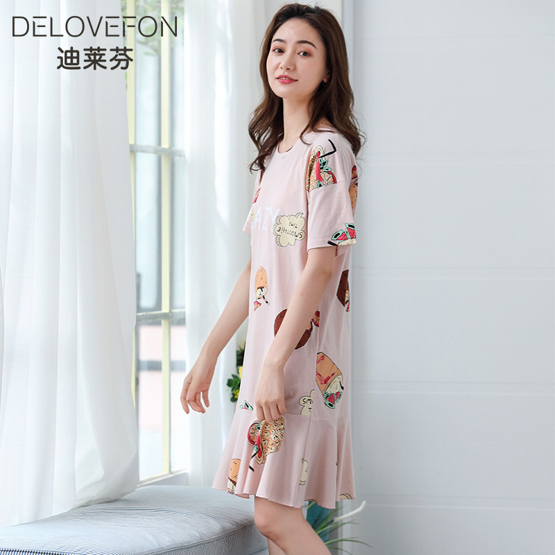 Sleepskirt summer thin sexy pajamas summer sleeve cute summer dress summer lady sleeping dress all cotton