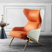 High backrest single net red sofa chair hotel leather leisure tiger chair designer living room lazy sofa chair