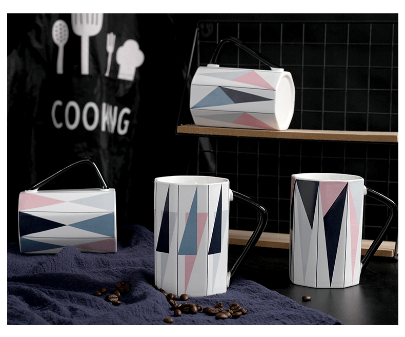 Creative ceramic keller cup one simple office coffee milk for breakfast ins cup with a spoon