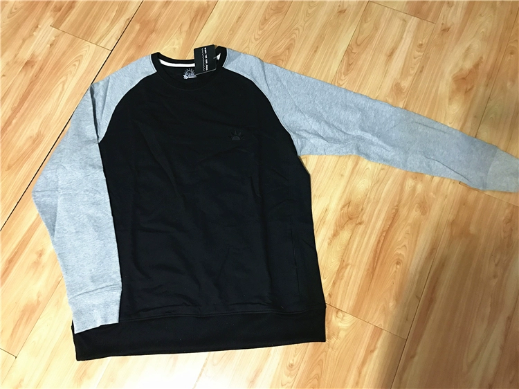 Youyang Sports Bless Sunshine mùa xuân và mùa thu phong cách mỏng thể thao đơn giản khâu áo len đen xám - Thể thao lông cừu / jumper