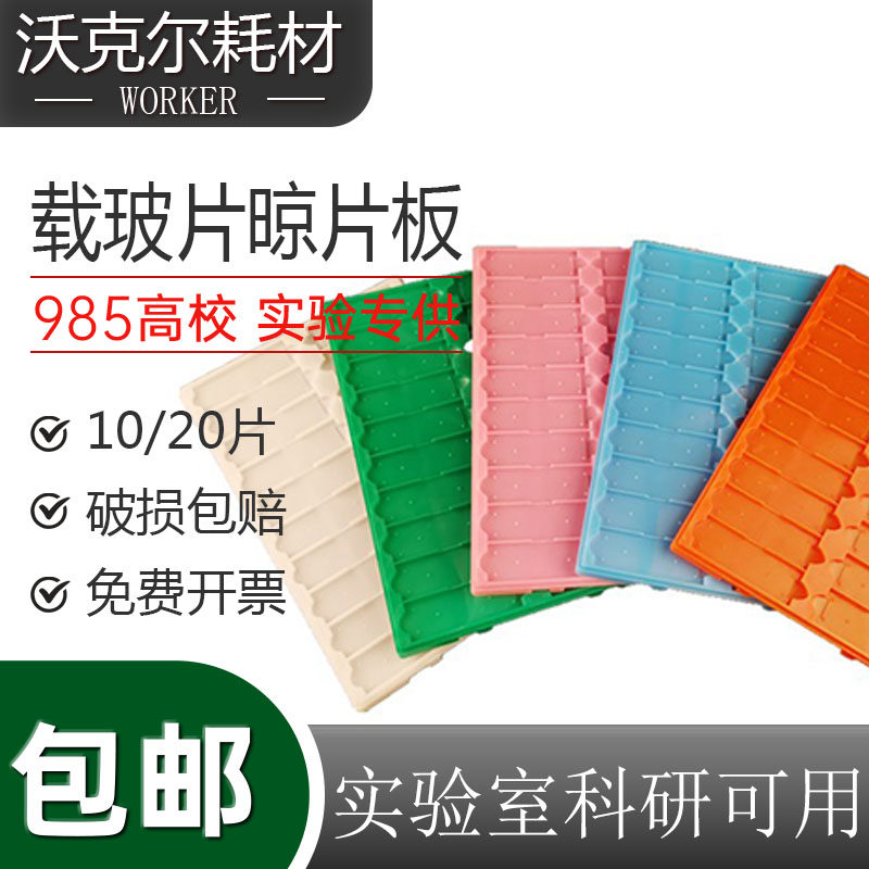 塑料10片20片凉片板载玻片存放板 操作晾片板 邮寄夹病理载玻片盒
