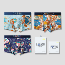 Cabericaber Pants Boys Pure Cotton Four-corner Pants Cartoon Modell Cotton Print Tidal Card Couple Send Boyfriend
