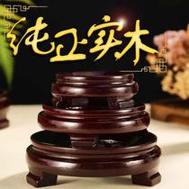 Mahogany solid wood large and small base crystal ball round handicraft walnut natural gourd bracket special ornaments