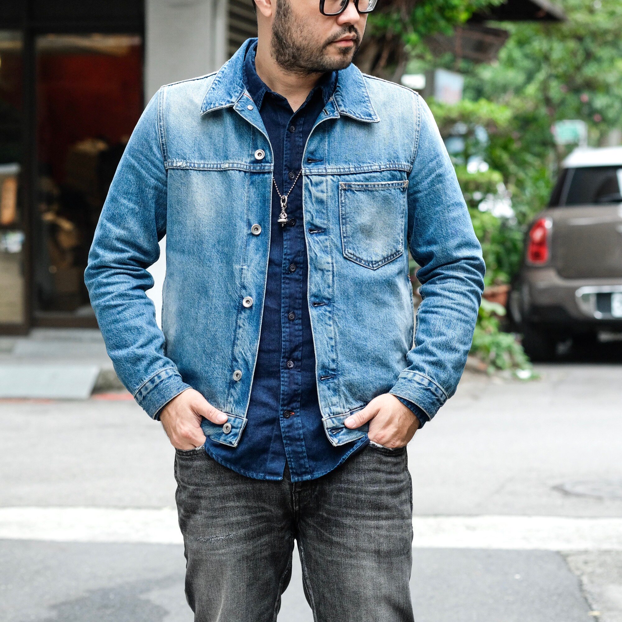 COF Studio Denim jacket Generation Modified 14oz Heavy Wash Slim-fit denim jacket