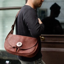 Japanese LUCKY JOHN SB21 silver buckle vegetable tanned cowhide leather shoulder shoulder bag