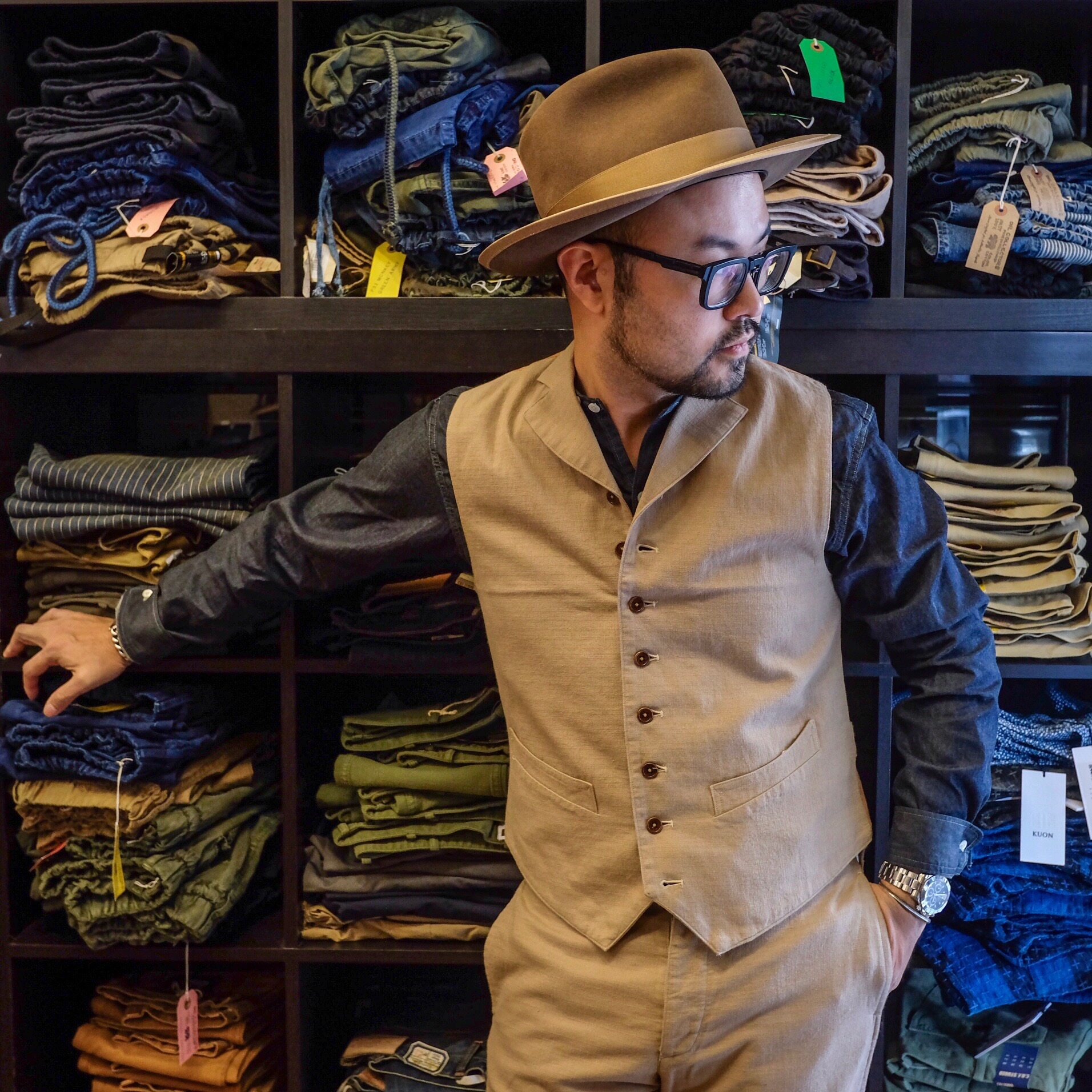 Nissan Gypsy Sons Summer Comfort Cotton Linen Small Lapel Retro Vest Two Tone