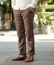 Impulse sales SCARTI LAB autumn and winter atmosphere retro herringbone pattern pure wool army pants