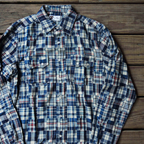 Italy Tellason spring light retro sketch patchwork Western shirt