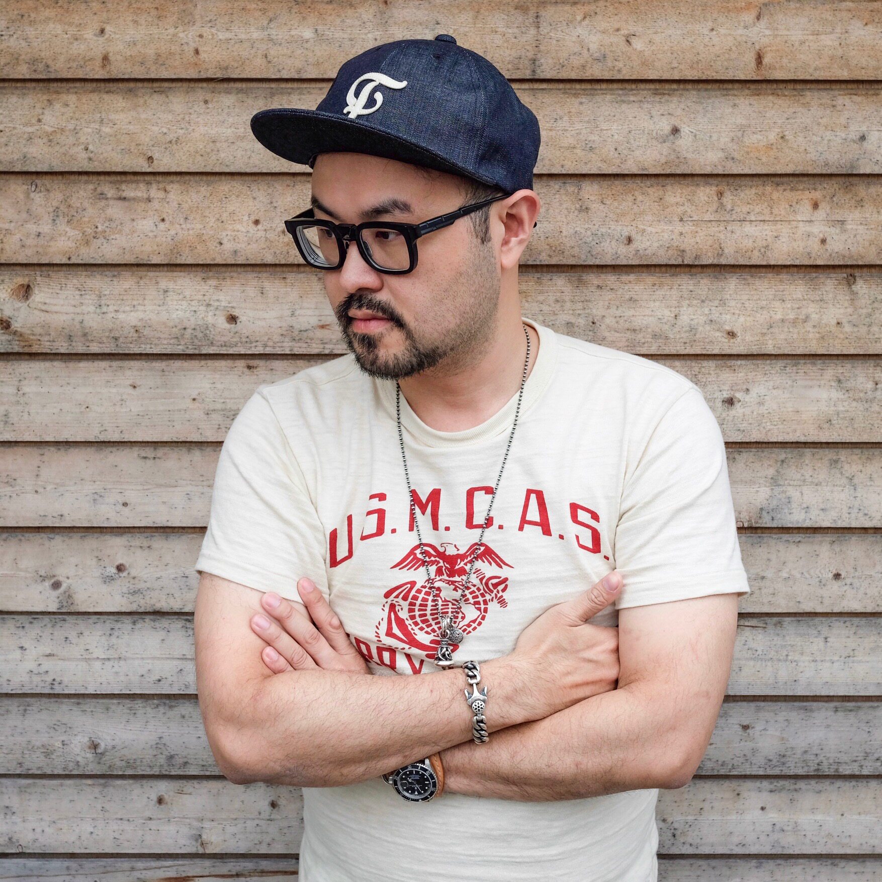 Nissan cost-effective Mr FATMAN F logo retro rolled leather edge baseball cap three-color spot