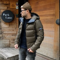 Japanese-made KRIFF MAYER × NANGA joint color block hooded slim warm down jacket