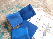 Inadversaries made pigeon tree crafting Beauty pure natural blue dyed half fold wallet