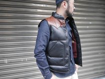(Y2 LEATHER)NISSAN SV-01 HORSE leather with cowhide DOWN vest