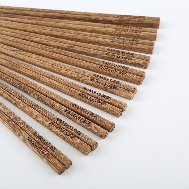 Kanglei Wenge chopsticks household no paint no wax wood fast fruiting wood cutlery 10 pairs family set 5 pairs
