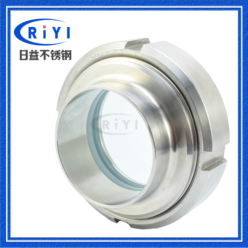 304 hygiene grade live round threaded glass glass SMS stainless steel welding live observation window food