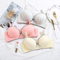 Underwear women thin models without steel ring students high school girls gather small breasts solid color cute bras to prevent sagging