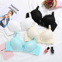 Lingerie womens thin no steel ring lace sexy no steel ring small chest cute girl gather to collect the baby bra summer