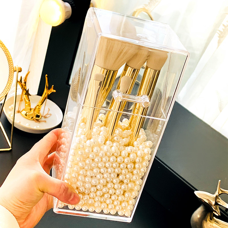 Girls butler acrylic makeup brush bucket makeup brush tube set brush bucket brush storage box dust and dust prevention