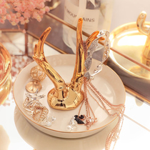 Nordic ceramic jewelry rack Gold ring tray Jewelry box Necklace earrings storage rack Desktop storage box