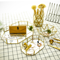 ins Nordic glass tray Makeup tray Ring tray Bathroom tray Jewelry finishing box