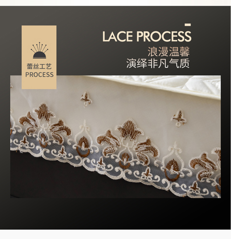 Cotton kháng khuẩn giường một mảnh đệm bông Simmons bảo vệ bìa ren bông giường bìa mỏng màu nâu đệm bìa Ga phủ giường