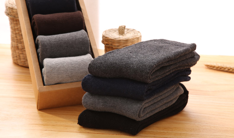 Vớ nam mùa thu terry mùa thu và mùa đông vớ cotton thấm mồ hôi chống thấm mồ hôi nam dày cộng với nhung ấm dài ống vớ y khoa