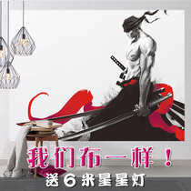 Dormitory Arrangement Background Cloth Cartoon Cartoon Sea Thief King Hang Buins Room Bedroom Wall Wall Live Decoration Wall Cloth