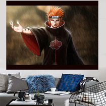 Fire Shadows Ninja Background Buins Hanging Cloth Wall Buzz People Room Decoration Buds Headboard Wall Cloth Tapestry Blanket Mesh Red Arrangement