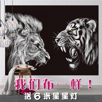 Can be privately customized lion background cloth ins Wind boys dormitory decoration hanging cloth room tapestry Net Red Live Wall