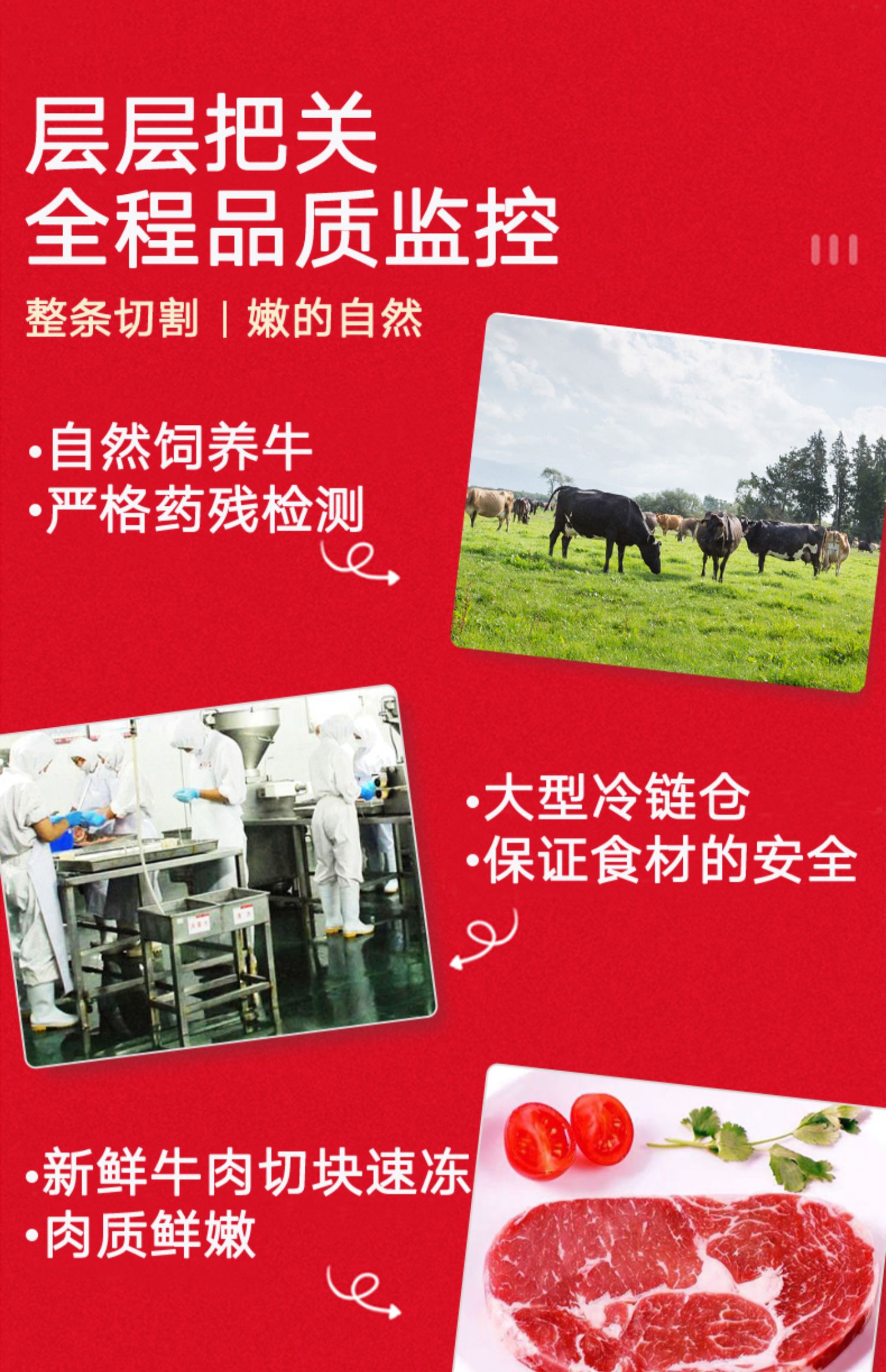 闲功夫原肉整切厚牛排10片1300G