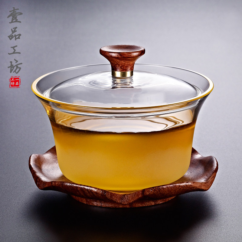 A shop in Taiwan pure hand - made atomized glass cup large heat resistant three - tall kung fu tea set