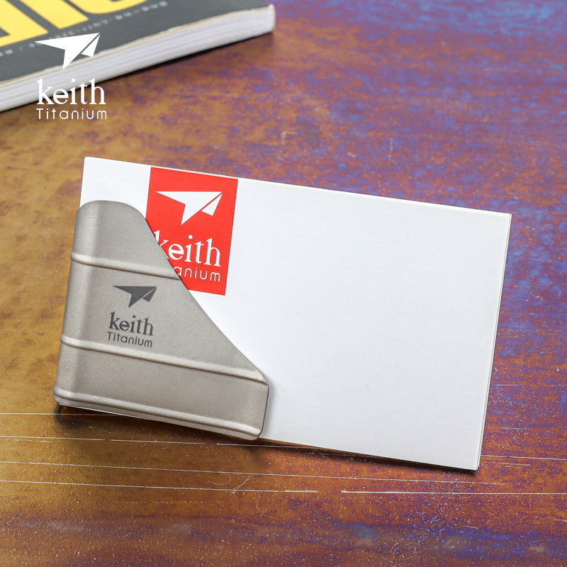 Keith Armor Titanium business card holder wallet New card holder book holder One-piece portable titanium tool