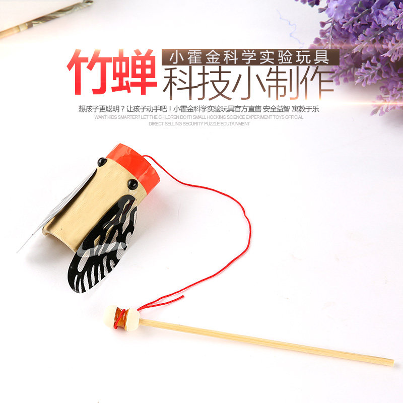 Children's popular science experimental toys Primary school science experiment science and technology small production small invention materials Handmade bamboo cicada
