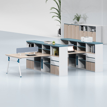 Office Furniture Staff Desk Brief Modern Employees Office with Cabinet Office Finance Desk Chair Composition