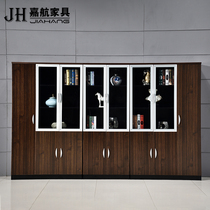 Jiahang office furniture black walnut landing file cabinet file cabinet boss table water cabinet glass wooden cabinet