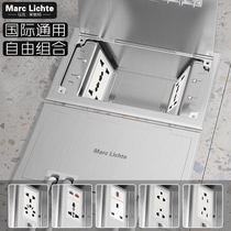 Type 200 ultra-thin invisible European standard British American floor socket multi-functional international universal network information ground socket