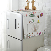 Nordic refrigerator cover dust cloth multi-use cover cloth drum washing machine cover towel single door cover gray cloth cover refrigerator cover