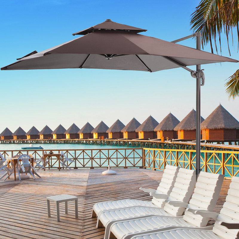 Outdoor umbrella courtyard umbrella Roman umbrella outdoor large sun umbrella balcony terrace garden outdoor umbrella double roof rainproof