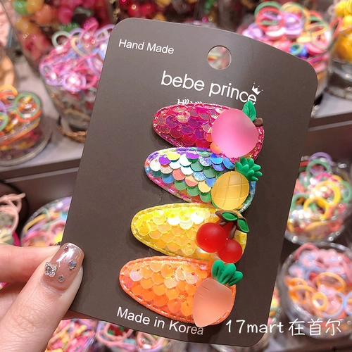 5.23 Живая корейская покупка Bebeprince Fashion Новая комбинация шпильки из клубничного ананаса персика