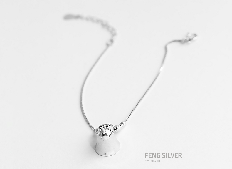 Chuông gió vòng chân nữ chuông bạc sterling Nhật Bản và Hàn Quốc của sinh viên giản dị retro Sen mới của bạn gái có một giọng nói chữ vòng chân