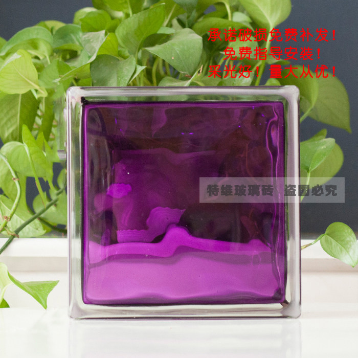 Inner Color Purple Glass Brick Hollow Brick Partition Brick Bedroom Color Transparent Crystal Square Gen Guan Make-up Room Wall